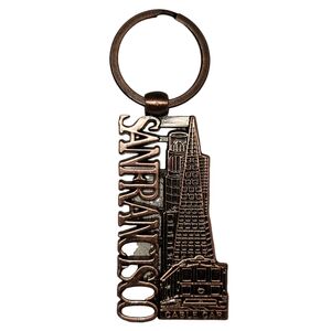 San Fransico Copper Colored Key Ring Cable Car Key Chain US Travel Souvenir NEW